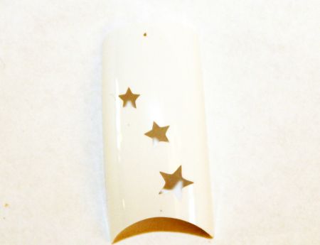 LIQUIDATION Boîte d'ongles blancs avec étoile